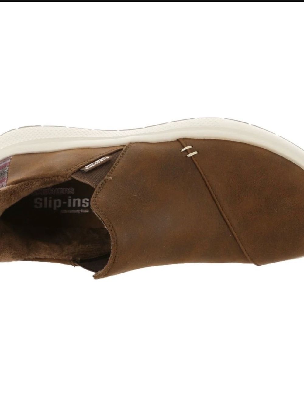 Skechers Tan Slip-On Loafer with Multicolor Striped Heel Panel - Picture 12 of 12